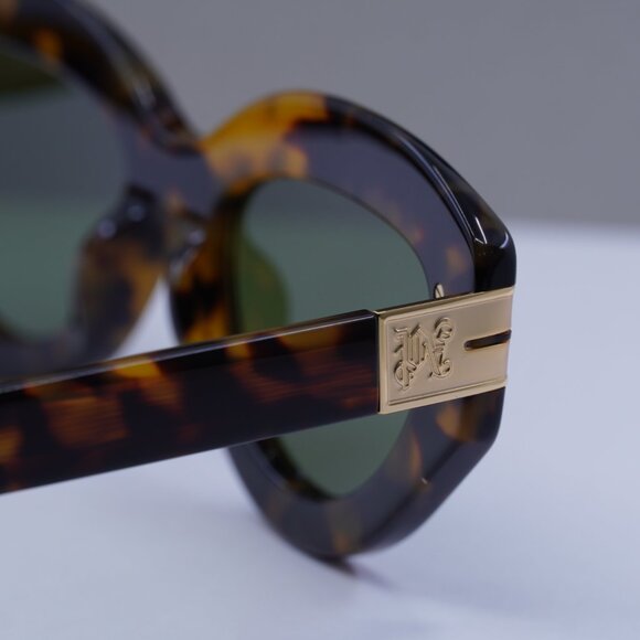 Palm Angels PERI10F MIRACLE 6055 Cat Eye Sunglasses - Havana/Green - Picture 10 of 11
